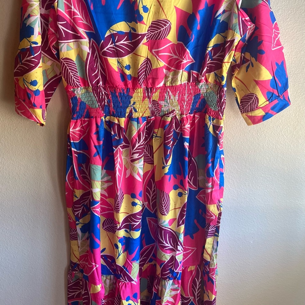 Colorful Floral Maxi Dress - Picture 3 of 6